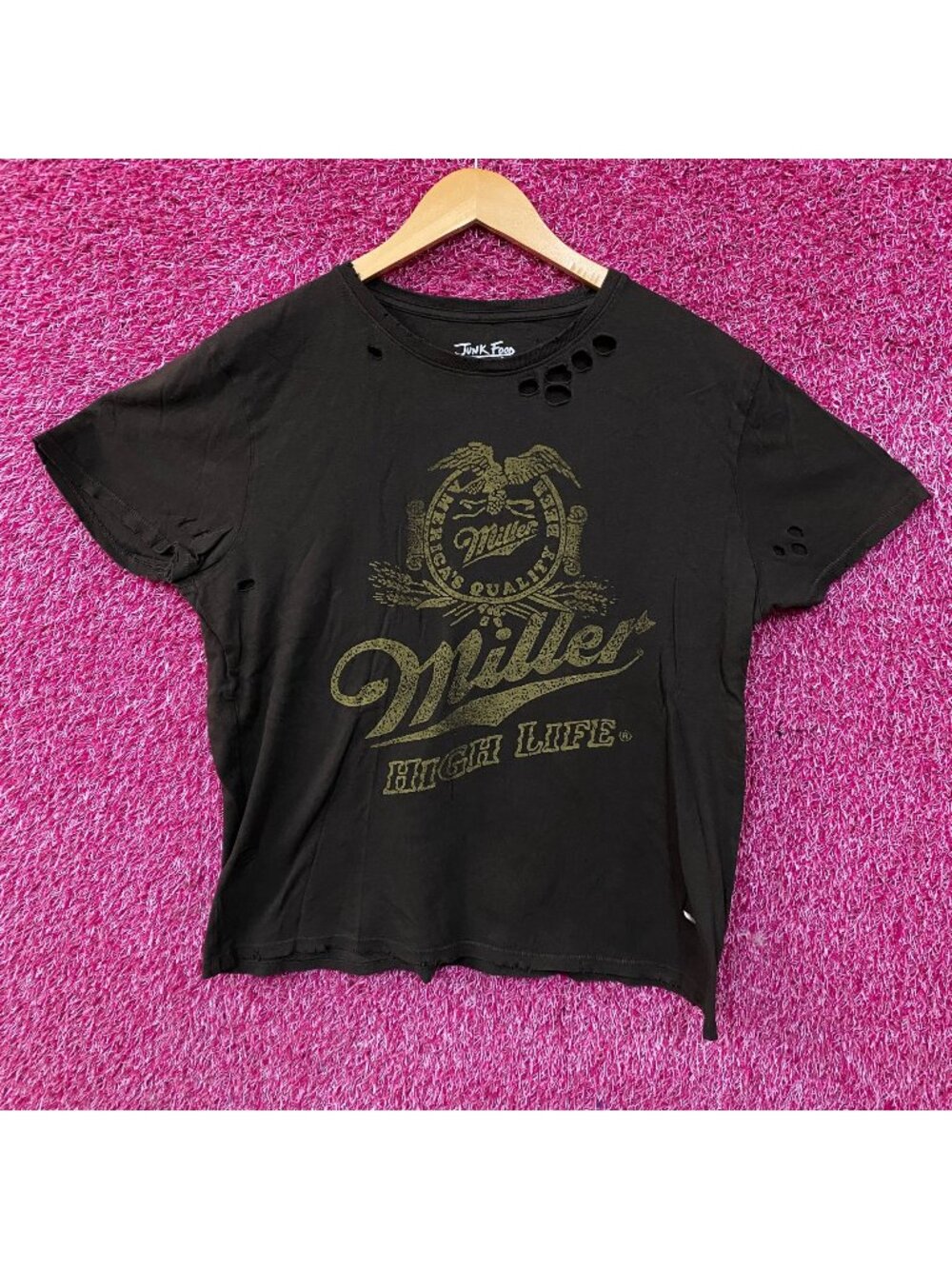 Junk Food Clothing Miller High Life Vintage Style Graphic T-Shirt Medium